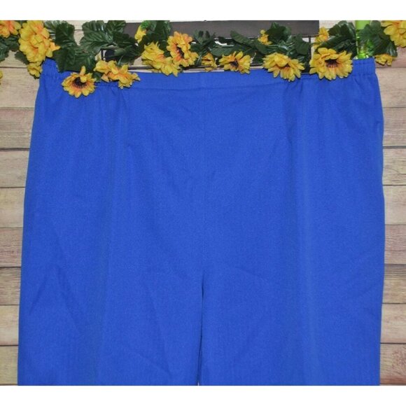 Draper's & Damon's Ladies Plus 22W Cobalt Blue Pants Elastic Waist Straight Leg - Picture 2 of 7